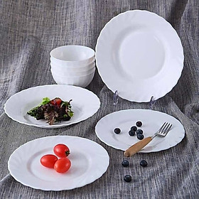Mua Combo 06 dĩa thuỷ tinh opal siêu đẹp 23cm