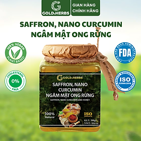 Hàng chính hãng - Saffron Nano Curcumin ngâm mật ong rừng, 100% mật ong nguyên chất – Hũ 300g/ Hộp 15 gói