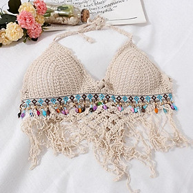 56-Set đồ bơi bikini sợi móc + ren 3 món đi biển mùa hè