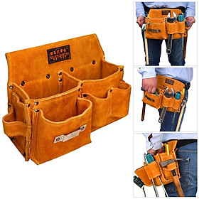 Retro Pouch Multipurpose Faux Leather Tool Belt Bag for Wrench Pliers Drills