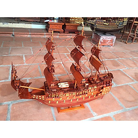 Thuyền mô hình gỗ Hương phong thủy mang lại may mắn hàng cực đẹp dài 76cm