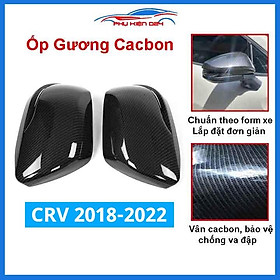 Ốp gương chiếu hậu CRV, C-RV 2018-2019-2020-2021-2022 vân Cacbon bảo vệ chống trầy trang trí làm đẹp xe