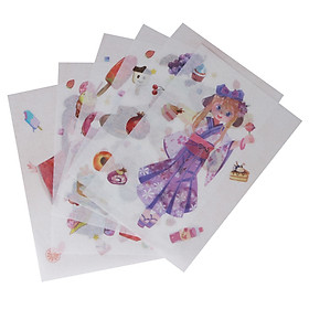 Bộ 6 Tấm Sticker Trang Trí Mẫu Mới Cô Gái Ngọt Ngào