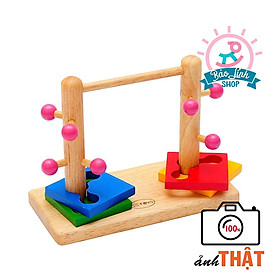 Giáo cụ Montessori 0-3 - Luồn cọc đôi cho bé rèn vận động tinh, tập trung, kiên nhẫn Winwintoys