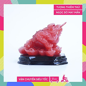 Mua Tượng Cóc Thiềm Thừ ngọc đỏ may mắn tài lộc - Cao 7cm