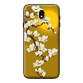 Ốp in cho Samsung Galaxy J7 Pro Hoa Trắng Nền Vàng - Hàng chính hãng