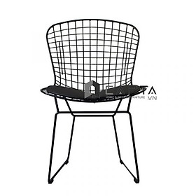 Mua Ghế cafe fastfood ngoài trời BERTOIA-2 Nội thất Capta.vn Ghế ăn sắt sơn tĩnh điện nệm PVC  màu đen không tay có lưng tựa Outdoor