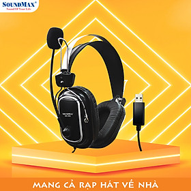 Tai nghe chụp tai có micro tích hợp SoundMax AH-302 - Hàng Chính Hãng