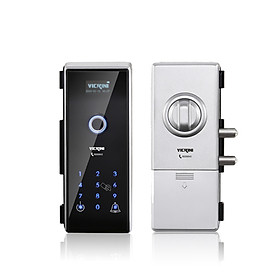 Mua Khóa cửa điện tử VICKINI 39701.001 SPR bạc sơn. Mở bằng vân tay  mật khẩu  thẻ từ. Hàng chính hãng