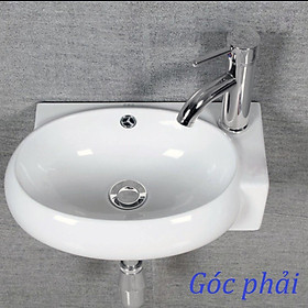 Hình ảnh Lavabo Treo Góc Nhỏ Gọn KAZTA KZ-CL10GC- Lòng chậu hình Oval