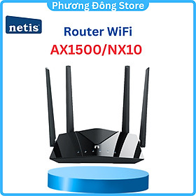 Mua Router wifi 6 Bộ Phát Wifi 6 Băng Tần Kép AX1500 Mbps NETIS Model NX10 bảo hành 24 tháng - Hàng chính hãng