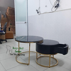 Mua Bàn trà hộc mặt đá chống thấm  chân inox