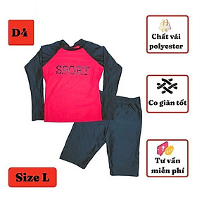 Đồ bơi nữ từ 35-60kg, chất polyester - Áo bơi tay dài cho bé phát triển bơi lâu mà không sợ lạnh