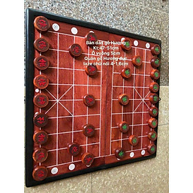 Bộ Bàn cờ tướng gỗ hương kt 48×50×3cm +quân cờ gỗ hương kt 4.0×1.6cm 