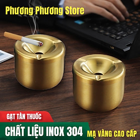 Mua Gạt Tàn Thuốc Iá Dáng Đẹp Cao Cấp Bằng Kim loại Inox 304 Mạ Vàng Dễ Sử Dụng Bền Mãi Theo thời Gian