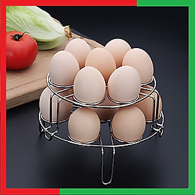 Mua Combo 2 Giá Inox hấp trứng hấp thức ăn đa năng làm bằng inox 304 Màu Inox nguyên bản càng dùng cang sáng( tặng kèm 1 khuôn rán trứng) - Giá hấp Inox Nướng Trứng Thực Phẩm
