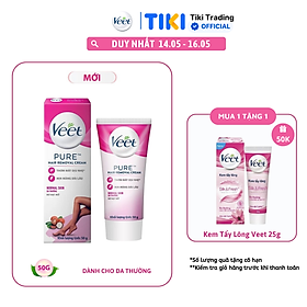 [MỚI] Kem tẩy lông Veet Pure cho da thường 50g, công thức cải tiến