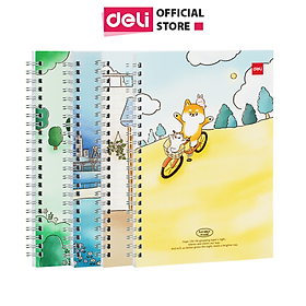 Sổ Tay Ghi Chép Lò Xo Kẻ Ngang A5 Gáy Xoắn 120 Trang Deli - Phù Hợp Làm Sổ Kế Hoach Planner, Viết Nhật Kí, Tập Vở Học Sinh Sổ Tay Văn Phòng - Màu Ngẫu Nhiên - LA560 ELA560 LPA560