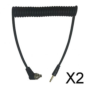 2x2.5mm to Male Flash PC Sync Cable Cord with Screw Lock for Canon SLR Camera