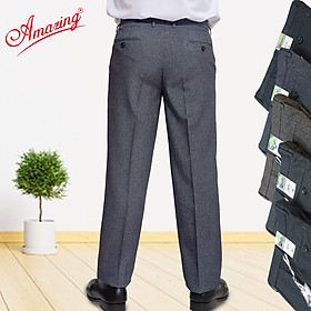 Quần tây Amazing, form công sở truyền thống, ống đứng, không ly, màu xám chuột có vân chìm