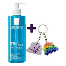 Gel Rửa Mặt Tạo Bọt Dành Cho Da Dầu Nhạy Cảm La Roche-Posay Effaclar Purifying Foaming Gel 400ml + Tặng 1 Móc Khóa Nhựa 2 Mặt