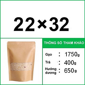 Mua Túi Zip giấy Kraft đáy đứng có cửa sổ vàng đựng thực phẩm nhiều size tiện lợi - Set 50 túi
