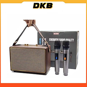 Mua Loa Bluetooth  Loa không dây  Loa hát Karaoke DKB Qixi SK-2036  Phiên bản mới  Tặng 2 Mic Không dây  Công suất lớn  Âm thanh siêu đỉnh  Vỏ gỗ bọc da - Hàng chính hãng