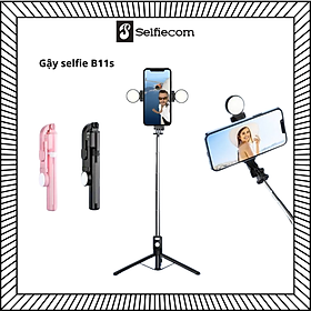 Gậy chụp ảnh/ Gậy selfie B11s tích hợp 3 chân kèm đèn flash mini và remote từ xa - Hàng chính hãng
