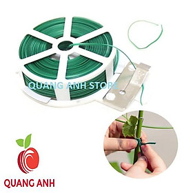 Mua Dây buộc cành cây bọc nhựa dạng dẹp cuộn 25m lõi 0.3mm màu xanh  đen  trắng.