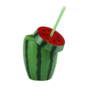 Watermelon Cup Watermelon Sippy Cup with Straw with Lid Drinking Cup Cartoon Water Bottles for Summer Picnic Birthday Outdoor
