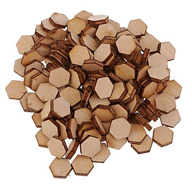 3-5pack Hexagon Shaped Wooden Embellishments Shapes for Craft Decor DIY 200pcs