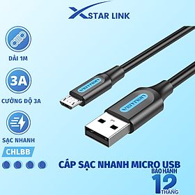 Cáp Sạc Vention Micro USB 2A chuẩn USB 2.0 sạc nhanh dài 1.5m, truyền dữ liệu cho Android - COL15 - Hàng chính hãng