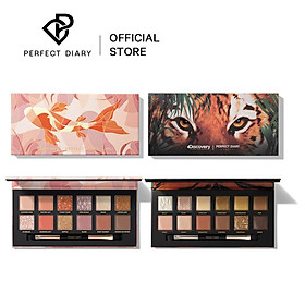 Bộ bảng phấn mắt Perfect Diary màu lên đẹp chống thấm nước có cọ với 12 màu sắc