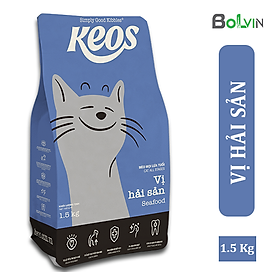 Thức ăn hạt KEOS vị hải sản dành cho mèo mọi lứa tuổi 1.5Kg - KEOS Seafood