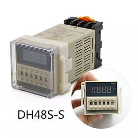 Mua Rơ le thời gian - Timer hẹn giờ DH48S luân phiên đã Bao gồm Chân Đế  Rơle cài đặt thời gian đảo chiều các thiết bị điện
