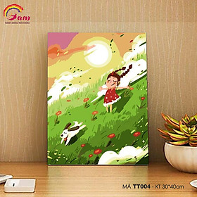 Tranh sơn dầu số hóa tự tô màu Gam TT004 30x40cm căng sẵn khung