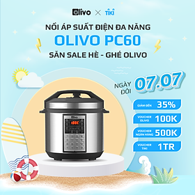 Mua Nồi Áp Suất Điện Đa Năng OLIVO PC60  Hàng Chính Hãng  - 16 Chức Năng - Dung Tích 6L - Công Suất 1000W - Thương Hiệu Mỹ