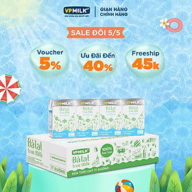 Hình ảnh Sữa tươi UHT Đà Lạt True Milk ít đường 110ml (Thùng 48 hộp)