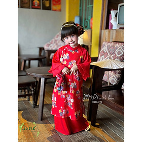 bộ áo dài tết cho bé gái mẫu Cát tường diện tết đón xuân năm mới 10-40kg mềm mát
