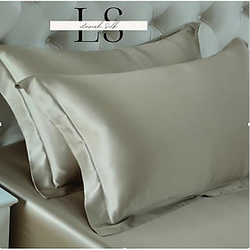 Bộ Ga Gối Phi Lụa Lavish Silk Cao Cấp Mát Lạnh Hàng Loại 1 Không Nối Vải - Xám ánh xanh