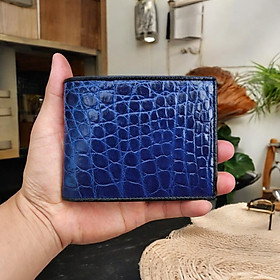 Ví bỏ túi Da bụng cá sấu 2 mặt siêu bền. Xanh navy đẹp nổi bật