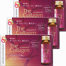 Combo 03 hộp Nước uống đẹp da The Collagen Shiseido EXR (Hộp 10 chai x 50mL)