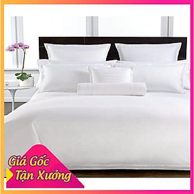 Trơn T300 - Vỏ gối Áo gối Cotton khách sạn trắng trơn 50x70cm, 40x60cm, 60x80cm vỏ ôm