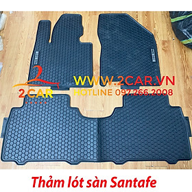 Thảm lót sàn cao su xe Hyundai Santafe 2015 - 2022, sàn cao su đúc tổ ong
