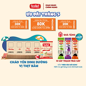 Hình ảnh Yến Việt - Cháo yến dinh dưỡng vị thịt bằm sấy thăng hoa, vitamin B, không bột ngọt, chất bảo quản thùng 30 gói x 50g