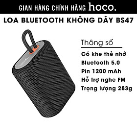 Mua Loa Bluetooth Không Dây Có Khe Thẻ Nhớ HOCO BS47  Loa Cầm Tay Mini Hàng Chính Hãng  Bảo Hành 12 Tháng - Hoco Official Store