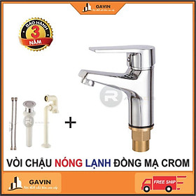 Bộ vòi chậu rửa mặt vòi lavabo 1 lỗ cao cấp Rangos 03V1