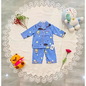 Bộ pijama lụa100d dài H&U cho bé từ 10-18 kí