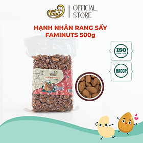 Hạnh nhân rang sấy vị tự nhiên Faminuts Túi 500g