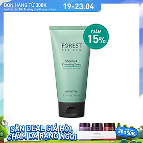 Sữa rửa mặt kết hợp làm mềm vùng da cạo râu Innisfree Forest for men Shaving & Cleansing Foam 150ml - 131170820